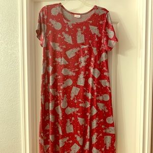LulaRoe Carley XL. Kermit the Frog muppet pattern